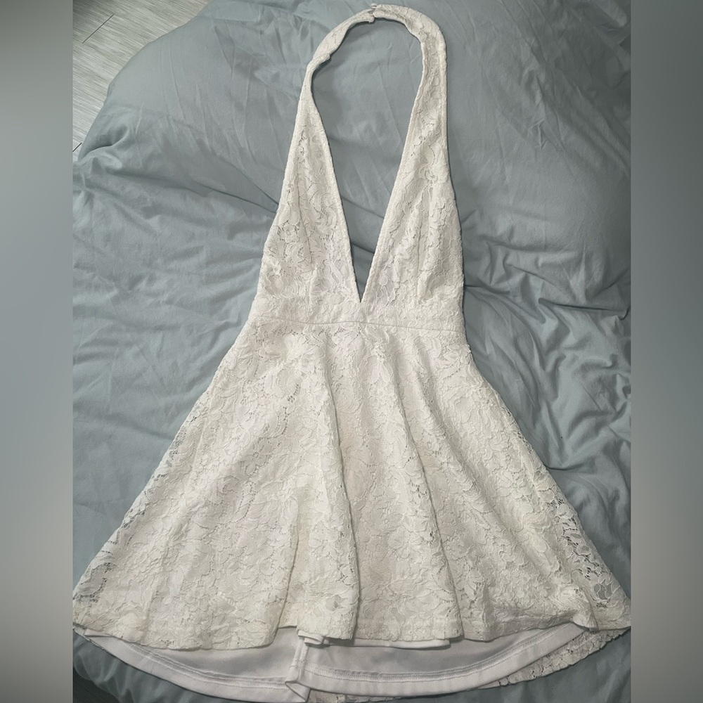 Superdown Halter White Graduation Dress - image 1